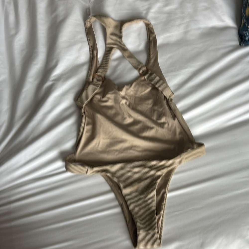 NWT Frankies Bikinis Victoria One Piece *TAN* - Picture 6 of 10
